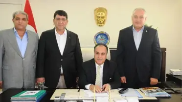 Aesob Yönetimi, Döşemealtı Kaymakamı Aksoy'u Zıyaret Ettı