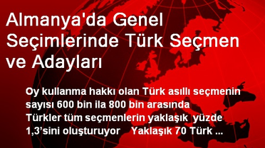 Almanya'da Genel Seçimlerinde Türk Seçmen ve Adayları