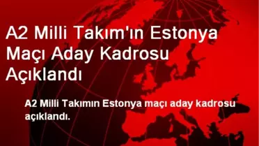 A2 Milli Takım'ın Estonya Maçı Aday Kadrosu Açıklandı