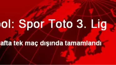 Futbol: Spor Toto 3. Lig