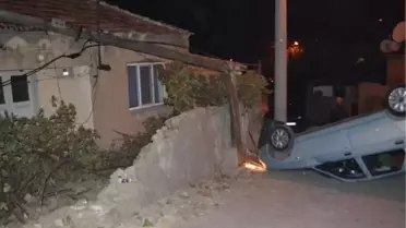 Otomobil, Bahçe Duvarına Çarptı