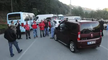 Rize'de Kapalı Yol Protestosunda Arbede