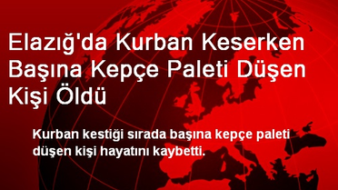 Elazığ'da Kurban Keserken Başına Kepçe Paleti Düşen Kişi Öldü