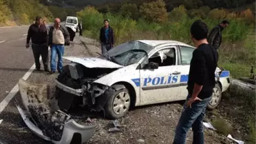 Zonguldak'ta Polis Aracı Devrildi: 2 Yaralı