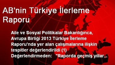 AB'nin Türkiye İlerleme Raporu Değerlendirildi