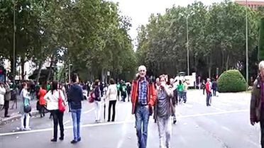 İspanya'da öğrenciler greve gitti