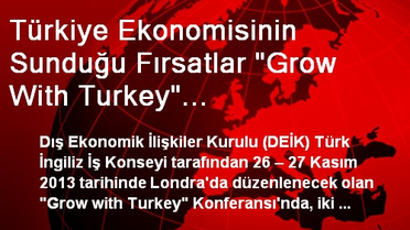 Türkiye Ekonomisinin Sunduğu Fırsatlar 'Grow With Turkey' Konferansı'nda Konuşulacak