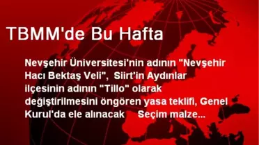 TBMM'de Bu Hafta