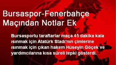 Bursaspor-Fenerbahçe Maçından Notlar Ek