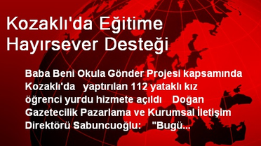 Kozaklı'da Eğitime Hayırsever Desteği
