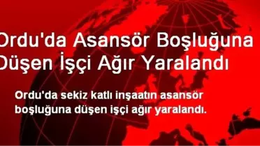 Ordu'da Asansör Boşluğuna Düşen İşçi Ağır Yaralandı