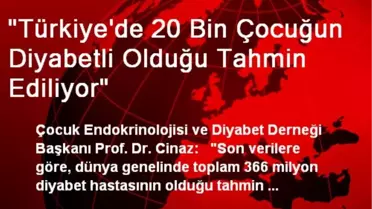 'Türkiye'de 20 Bin Çocuğun Diyabetli Olduğu Tahmin Ediliyor'