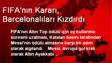 FIFA'nın Kararı, Barcelonalıları Kızdırdı