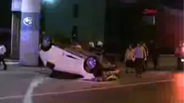Hurdaya Dönen Otomobilden Sağ Kurtuldu