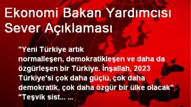 Ekonomi Bakan Yardımcısı Sever Açıklaması