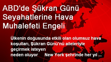 ABD'de Şükran Günü Seyahatlerine Hava Muhalefeti Engeli