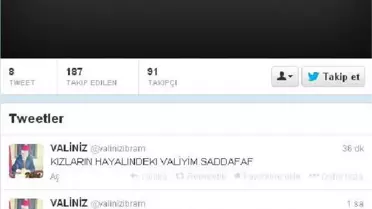 Bolu Valisi Adına Sahte Twitter Hesabı Açıldı