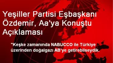 Yeşiller Partisi Eşbaşkanı Özdemir, Aa'ya Konuştu Açıklaması