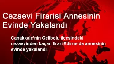 Gelibolu'daki Cezaevi Firarisi Annesinin Evinde Yakalandı