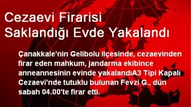 Cezaevi Firarisi Saklandığı Evde Yakalandı