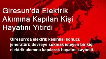 Giresun'da Elektrik Akımına Kapılan Kişi Hayatını Yitirdi