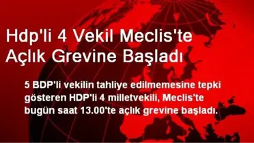 HDP'li 4 Vekil Meclis'te Açlık Grevine Başladı