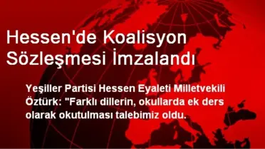 Hessen'de Koalisyon Sözleşmesi İmzalandı