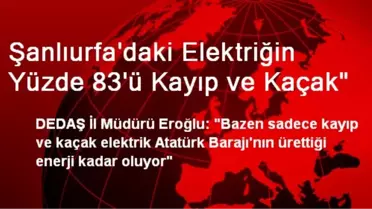 Şanlıurfa'daki Elektriğin Yüzde 83'ü Kayıp ve Kaçak'