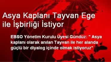 Asya Kaplanı Tayvan Ege ile İşbirliği İstiyor