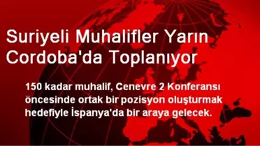 Suriyeli Muhalifler Yarın Cordoba'da Toplanıyor
