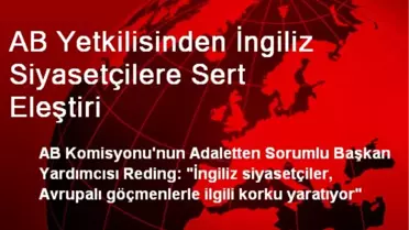 AB Yetkilisinden İngiliz Siyasetçilere Sert Eleştiri