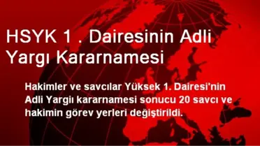 HSYK 1 . Dairesinin Adli Yargı Kararnamesi