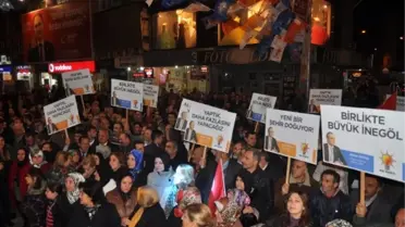 İnegöl Belediye Başkan Adayı Aktaş İçin Miting Gibi Kutlama