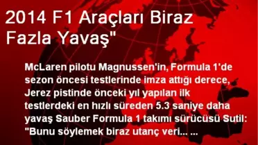 2014 F1 Araçları Biraz Fazla Yavaş'