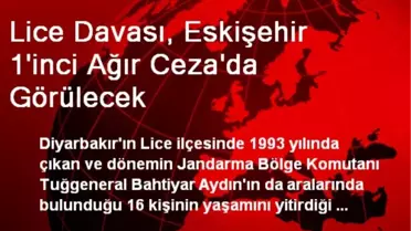 Lice Davası, Eskişehir 1'inci Ağır Ceza'da Görülecek