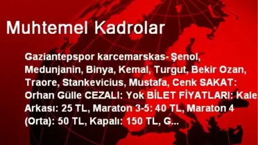 Muhtemel Kadrolar