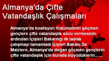 Almanya'da Çifte Vatandaşlık Çalışmaları
