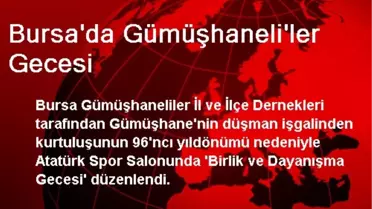 Bursa'da Gümüşhaneli'ler Gecesi
