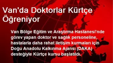 Van'da Doktorlar Kürtçe Öğreniyor