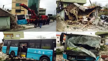Halk Otobüsü Ömerli'de Kuaför Dükkanını Yerle Bir Etti