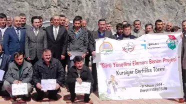 Giresun'da Çobanlık Eğitimini Tamamlayan 25 Kişiye Sertifikaları Verildi.