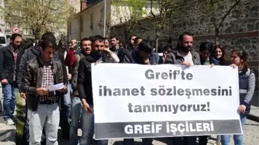 Disk'te 1 Mayıs Açıklaması Sırasında Greif İşçilerinden Protesto
