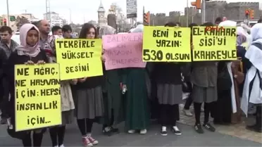 Kayseri'de 'Kefen Eylemi' ile Mısır Protestosu