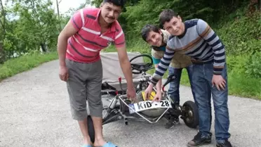 Giresun'da Mucit Öğrenciler Motosiklet Motorundan Araç Yaptılar