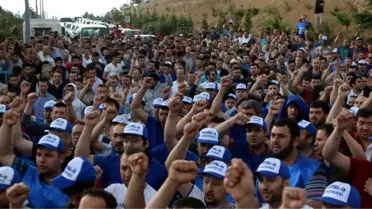 Cam İşçileri Greve Başladı