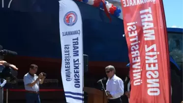 ÇANAKKALE ONSEKİZ MART ÜNİVERSİTESİ ÇOMÜ-17 BİLİMSEL ARAŞTIRMA VE UYGULAMA GEMİSİ DENİZE İNDİRİLDİ