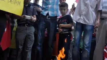 Karabük'te İsrail Bayrağı Yakıldı