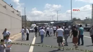 Tem Otoyolu'nun Edirne İstikameti Kavacık Mevkiinde Özel Halk Otobüsü Yandı.