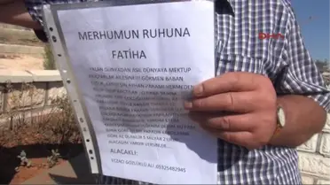 Gaziantep'te Mezar Taşına Mektup Yapıştırıp Alacağını İstedi