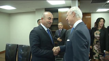 Çavuşoğlu, Staffan de Mistura ile Görüştü